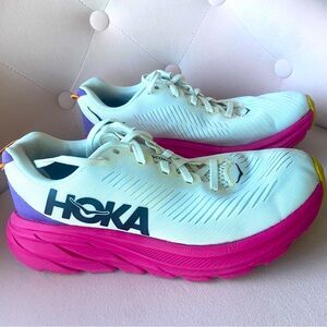 Hoka Rincon 3  White/Pink/Purple Size 6